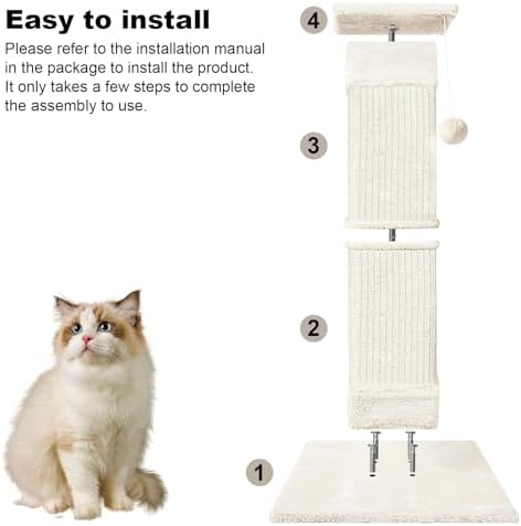Cat Scratching Post 33 Inch for Indoor Cats, Sisal Cat Scratcher - Image 5
