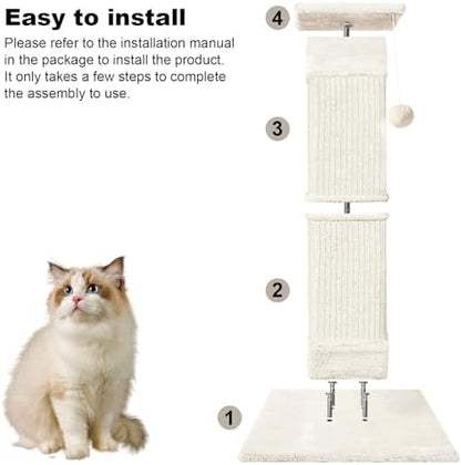 Cat Scratching Post 33 Inch for Indoor Cats, Sisal Cat Scratcher - Image 5