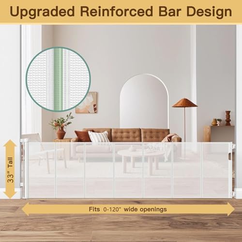 Reinforced 120 Inch Retractable Baby Gates - Image 2