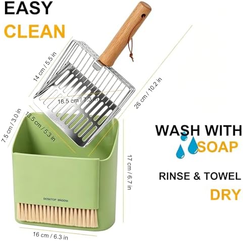 Cat Litter Scoop with Holder, Heavy Duty Stainless Steel Kitty Scooper - Image 2