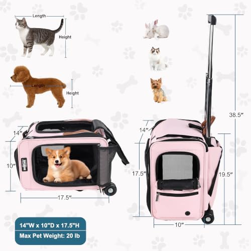 EliteField Deluxe Rolling Backpack Dog & Cat Carrier - Image 4