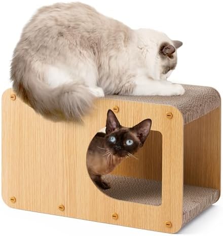 EHEYCIGA Cardboard Cat Scratcher House, 17-Inch Cat Scratch pad by EHEYCIGA
