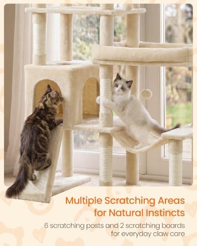 Feandrea Large Cat Tree, 79.5" Tall Sturdy Cat Tower - Image 4