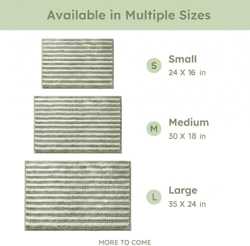 Chenille Bathroom Rug Non Slip Washable, Absorbent Bath Mat - Image 6