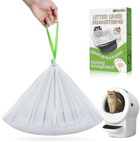 60 Count Cat Litter Bags for Litter Box Robot 4/3/5, Pre-Separated Thick by DRANBOL