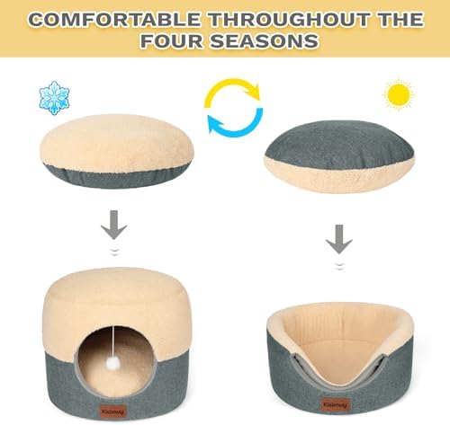 2-in-1 Foldable Cat Bed for Indoor Cats, Cat Cave & Sofa Bed - Image 4