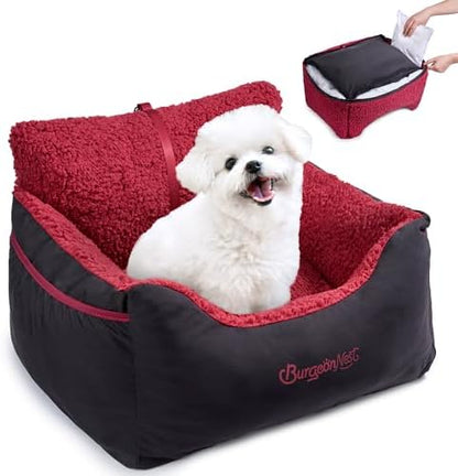 BurgeonNest Dog Car Seat for Small Dogs & Cats Under 25 lbs by Lifelongfriendsbelovedfamily