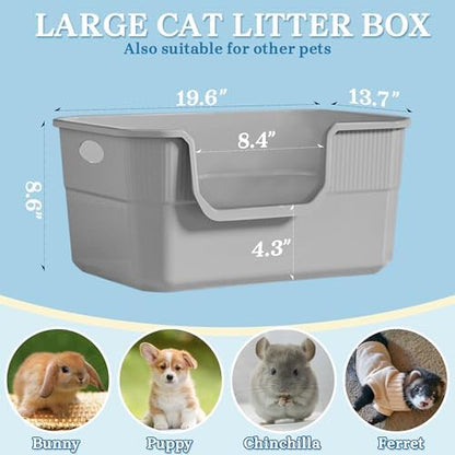 2 Pack Low Entry Litter Box for Kittens & Senior Cats, High Sided Litter Boxes - Image 5