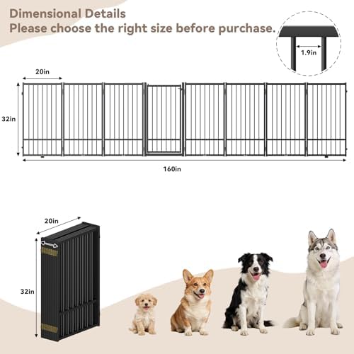 SNUOWU Full Metal Freestanding Dog Gate - Image 3