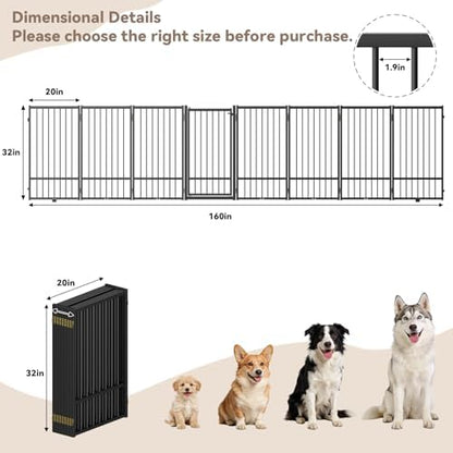 SNUOWU Full Metal Freestanding Dog Gate - Image 3