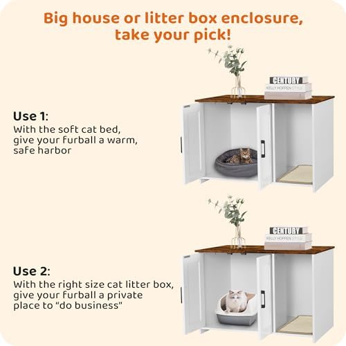 DWANTON Cat Litter Box Enclosure, - Image 7