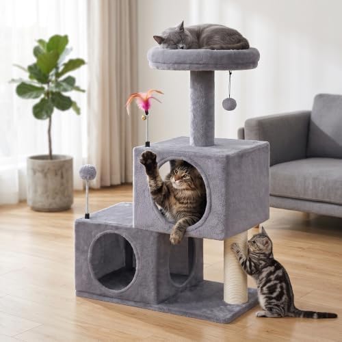 YUNIQUE Small Cat Tree for Indoor Cats, Cat Tower - Image 3