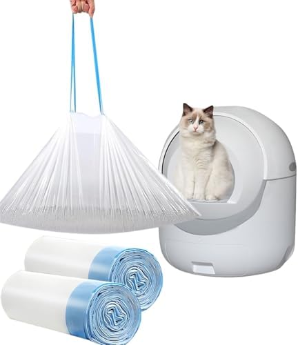 40 Count Cat Drawstring Litter Box Liners 26.6x16.7 inches 2Mils Super Thick by YYaaloa