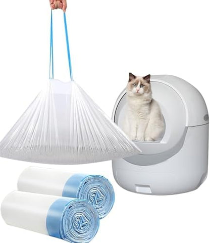 40 Count Cat Drawstring Litter Box Liners 26.6x16.7 inches 2Mils Super Thick by YYaaloa
