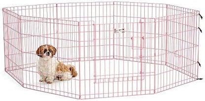 MidWest 24-Inch Pink Exercise Pen, Single Door, 16 Sq Ft Play Area by MidWestHomesForPets