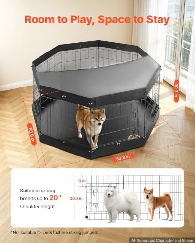 VEVOR Dog Playpen 30 Inch 8 Panels Exercise Pen - Image 2