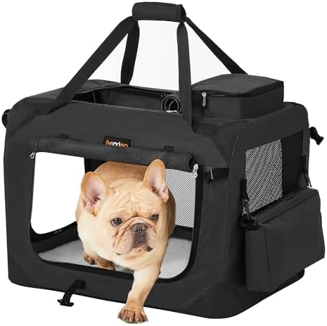 Feandrea Collapsible Soft Dog Crate, Portable Travel Carrier, 24 Inches by FeandreabySONGMICSHOME