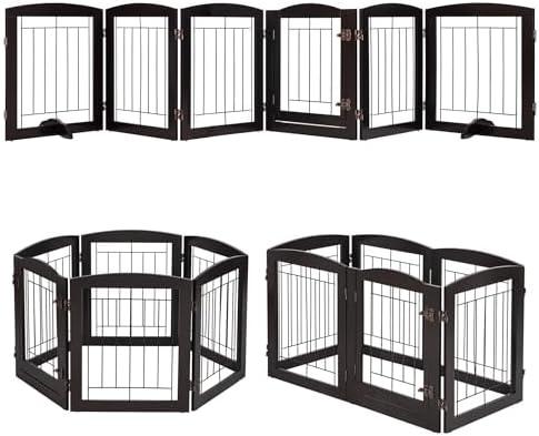 PAWLAND Dog Gate Indoor with Walk Through Door, Foldable Free Standing Pet Gate - Image 6