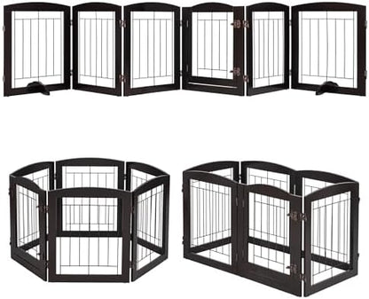 PAWLAND Dog Gate Indoor with Walk Through Door, Foldable Free Standing Pet Gate - Image 6
