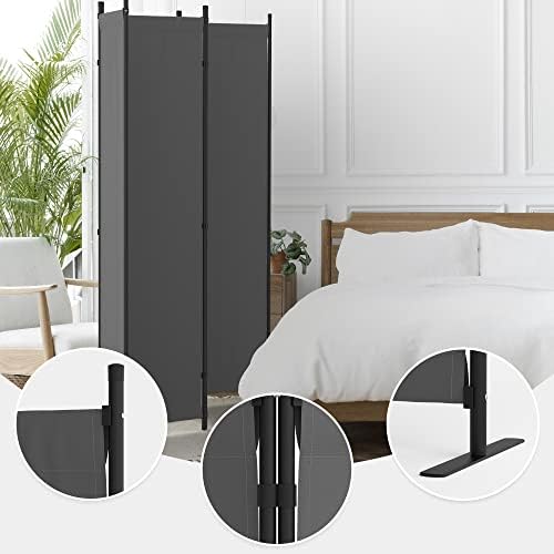 Room Divider, 4 Panel Folding Screen, 88” Portable Separating 3 Feet - Image 2