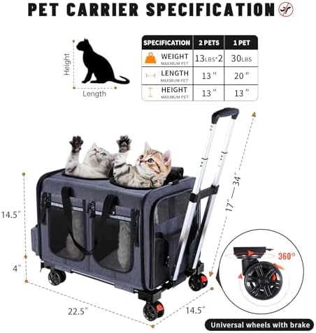 Cat Carrier for 2 Cats, Cat Carrier - Image 2