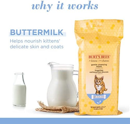 Burts Bees for Pets Kitten Grooming Wipes - Image 2