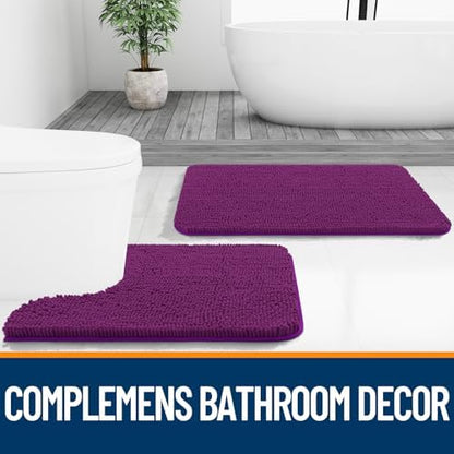 OLANLY Small Bathroom Rugs 24x16, Extra Soft Absorbent Chenille Bath Rugs - Image 7