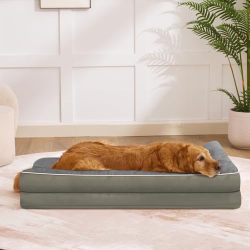 Orthopedic Dog Bed for Medium Size Dog, Olive Green - Image 6