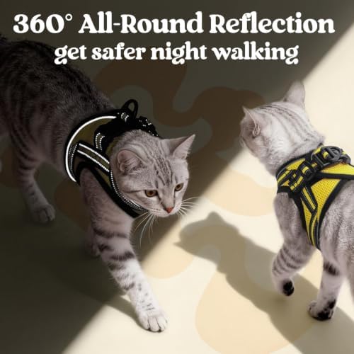 rabbitgoo Cat Harness and Leash Set, Step-in Soft Vest, Bright Yellow - Image 6