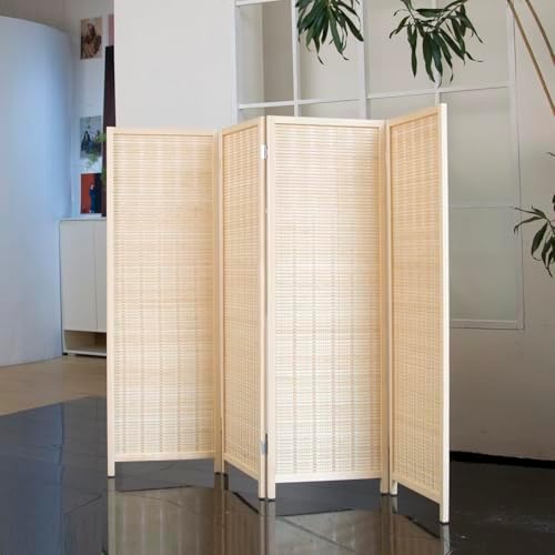 4 Panel Short Room Divider – 3.9 ft Tall Double-Side Folding Privacy Screen - Image 3