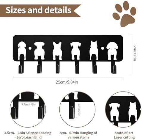 Key Hooks Decorative Dog Leash Holder - Image 2