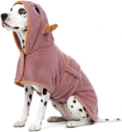 Dog Bathrobe, Fast Drying Coat, Super Absorbent Bath Towel Pink XXL by ADNIKIA