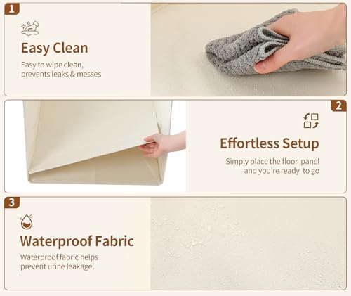 Qozary Cat Litter Box Enclosure, Waterproof Litter Box Shield - Image 5