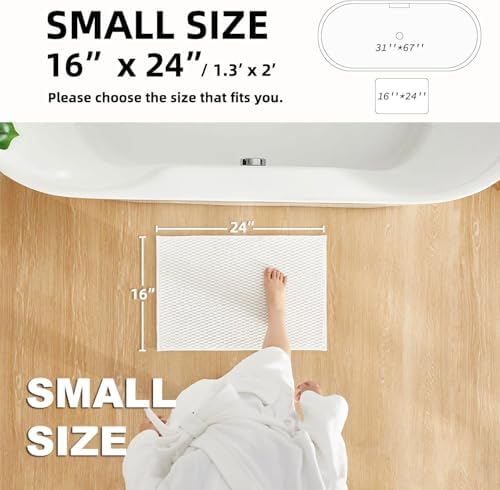 TYUU Bathroom Rugs Non Slip Washable, Super Absorbent Thin Bath Mat Small Quick - Image 2