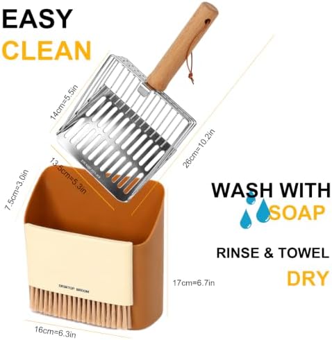 Cat Litter Scoop with Holder, Heavy Duty Stainless Steel Kitty Scooper - Image 2