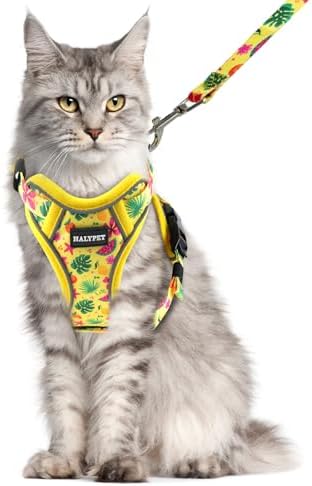 Halypet Cat Harness and Leash Set, Escape Proof Adjustable Harness by DOMoreWithYourPet