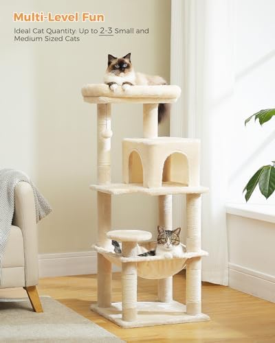 MUTTROS 45.7" Cat Tree with Hammock, Condo & 4 Sisal Posts - Image 2