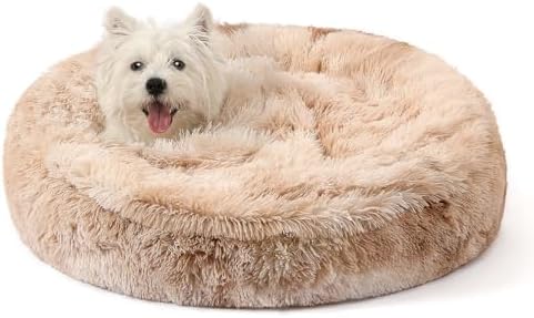 NOYAL Calming Donut Dog Bed, Hooded Cave by Noyal