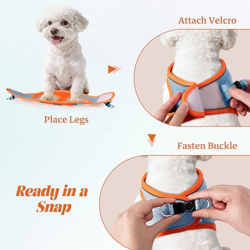 No Pull Dog Puppy Harness and Leash Set Reflective Mesh Vest Small - Image 4