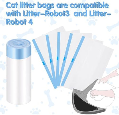 Harloon 100 Count 25" x 16" Cat Litter Box Liners Waste Drawer Drawstring - Image 2