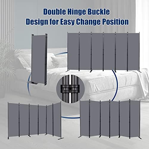 Room Divider 6 Panel-132''Wide, 6FT Room Dividers and Folding Privacy Screen - Image 5
