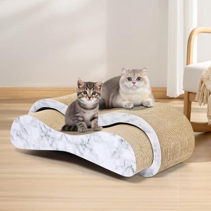 FluffyDream 2 in 1 Cat Scratcher Cardboard Lounge Bed, Cat Scratching Post - Image 6