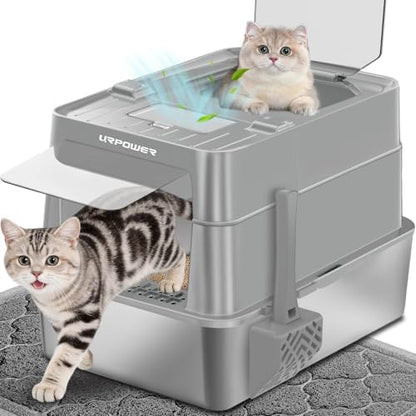 URPOWER XL Stainless Steel Cat Litter Box by URPOWER