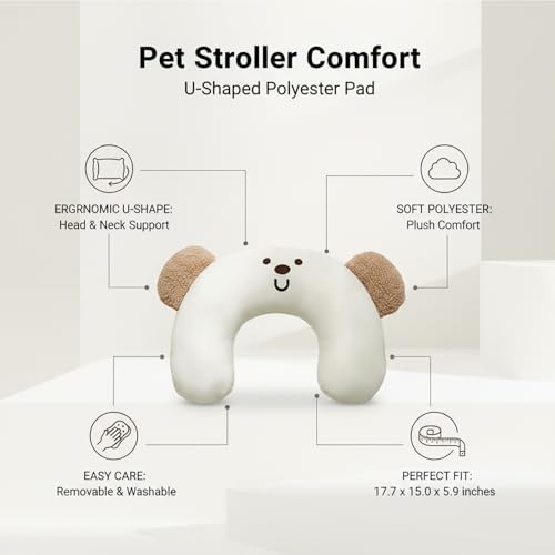 U-Shaped Pet Stroller Cushion Insert, Soft Polyester Pad - Image 5