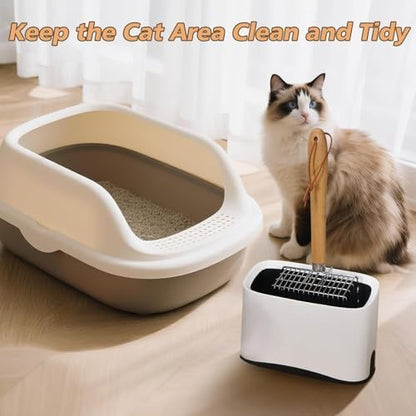 Cat Litter Scoop with Holder Stand, Poop Scooper with Waste Can, Refill Bag - Image 5