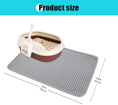 Cat Litter Mat 35"x24", Double Layer Waterproof Litterbox Mat - Image 5