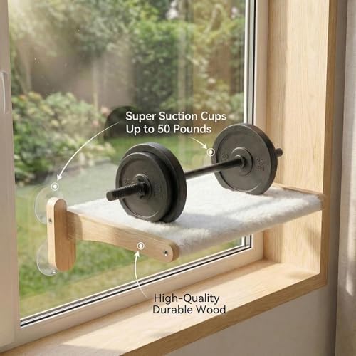 Cat Window Perch with Bird Feeder, Suction Cup Window Cat Bed - Image 6