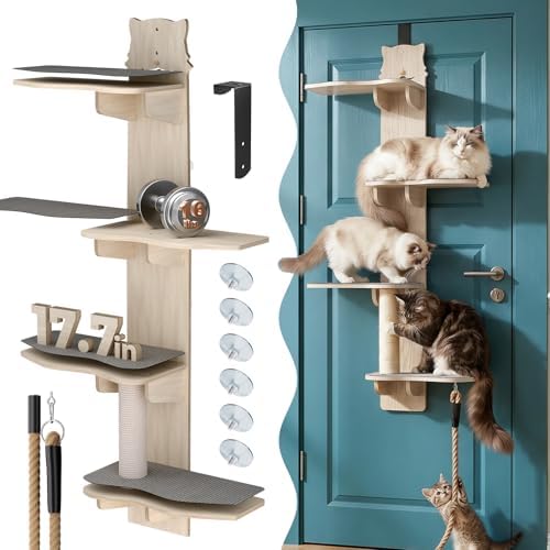 2026 New 4-Level Over Door Cat Tree, Door Hanging Cat Shelf by Unknown