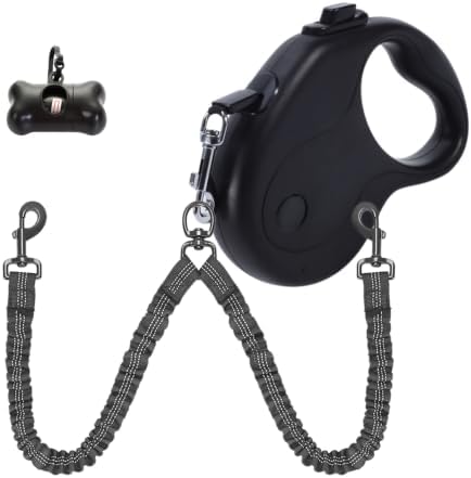 20 FT Dual Retractable Dog Leash+Poop Bags&Holder by FEGCZP
