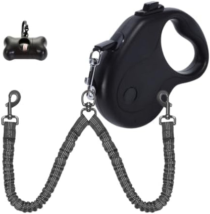 20 FT Dual Retractable Dog Leash+Poop Bags&Holder by FEGCZP